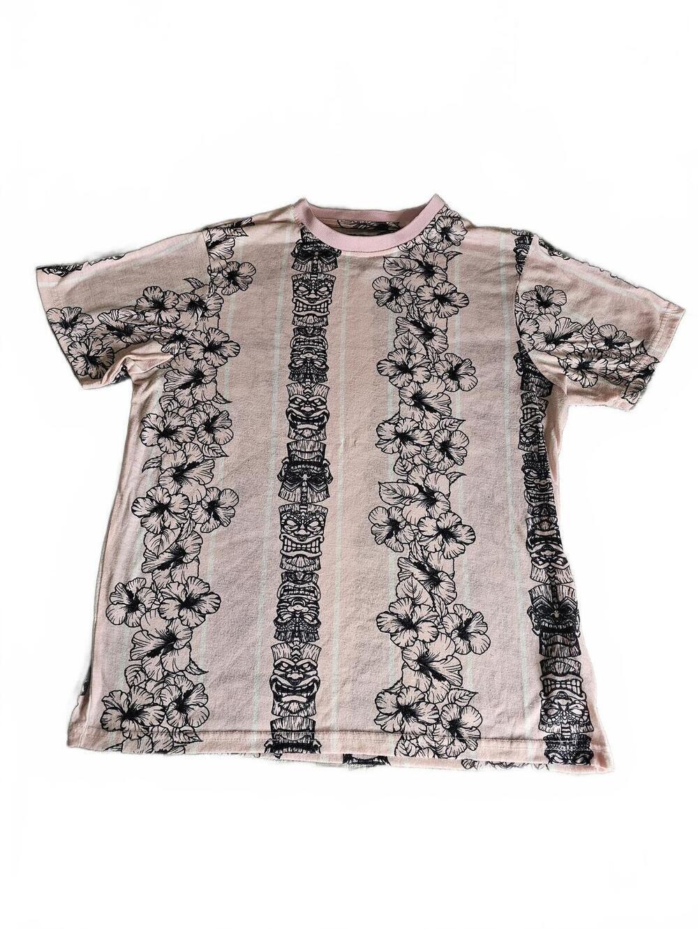 Good Vibes Pink Floral Print T-Shirt Size M